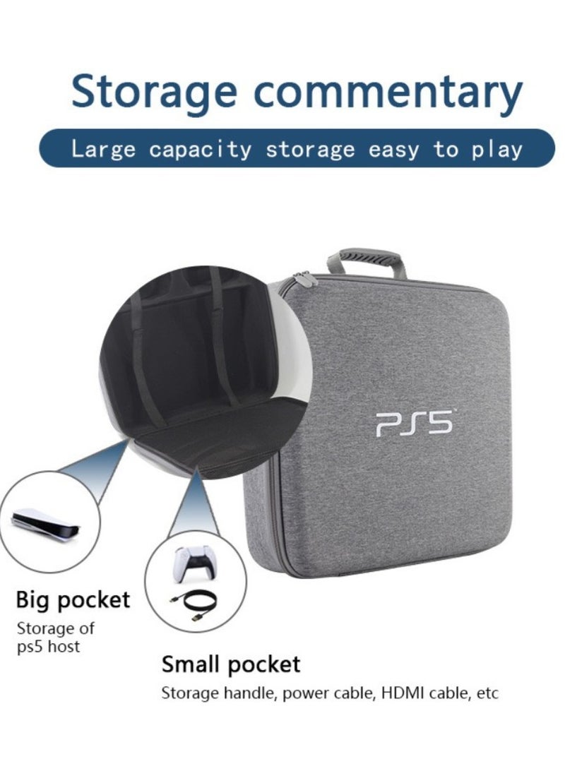 BEILINGDUN Protective Travel Bag for PS5 Console Controller (Grey) - Image 4