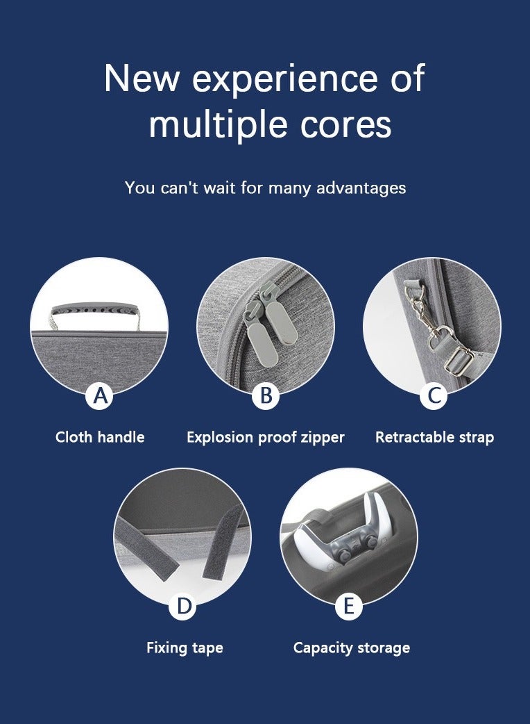 BEILINGDUN Protective Travel Bag for PS5 Console Controller (Grey) - Image 5