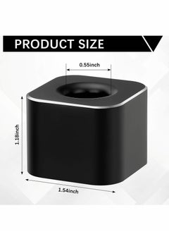Excefore Metal Pen Stand Square Pen Holder Base Aluminum Student Desk Organizer Single Pen Holder for Desk Desktop Toothbrush Stand Holder Pen Display Stand for Home Office Students Teachers (Black)  - Image 4
