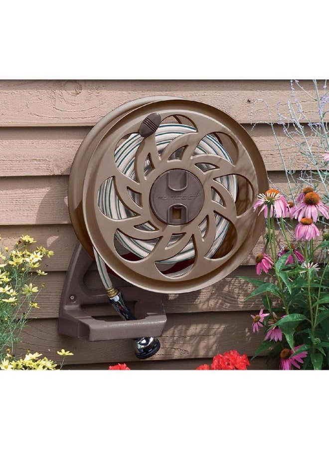 suncast Side Tracker Hideaway Wall-Mounted Hose Reel Brown 125 Feet STA125B - Image 2