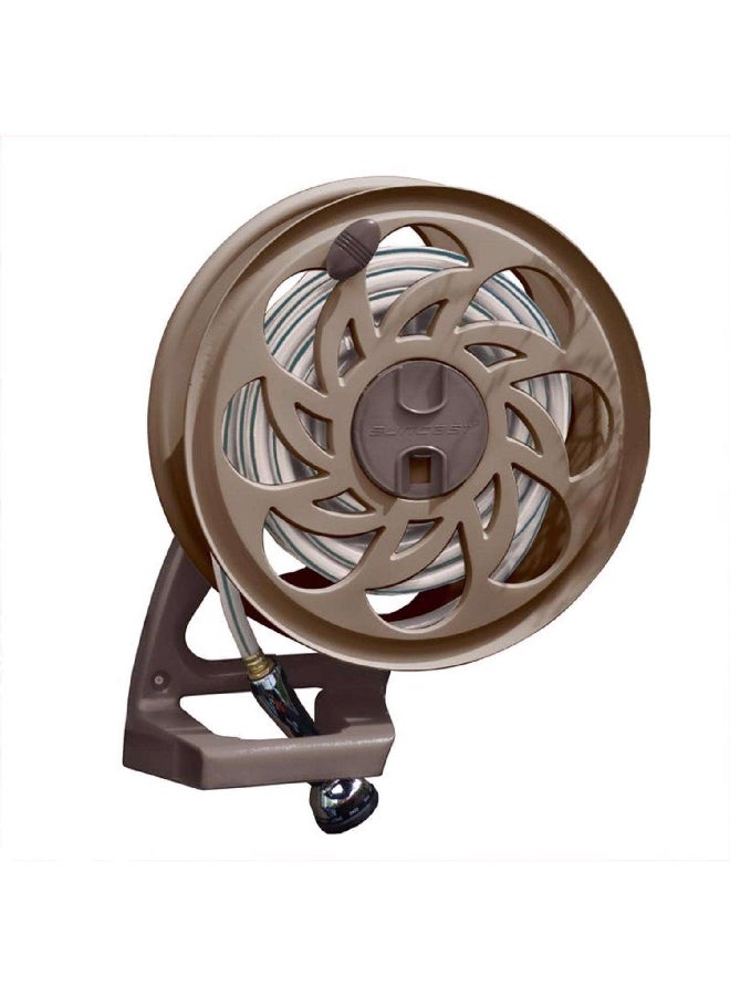 suncast Side Tracker Hideaway Wall-Mounted Hose Reel Brown 125 Feet STA125B - Image 1