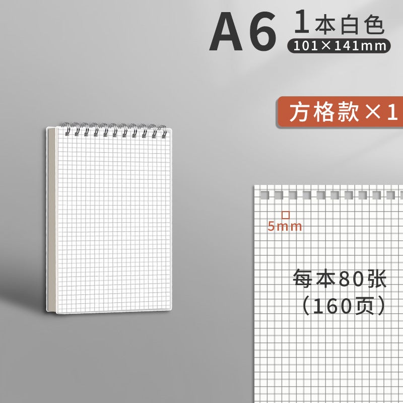 Turn Up The Coil Book Small Notebook A5 Portable Blank Portable Notebook B5 Drawing Thickened Pp Notebook Grid Square - Image 1