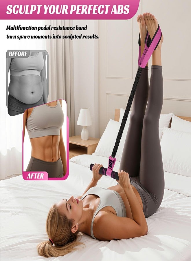 HOXWC Multifunction Pedal Resistance Band with Handle, 50LBS Foot Pedal Resistance Bands for Core/ABS, Arm, Waist, Abdomen, Leg Workout, Portable Sit Up Exercise Equipment for Women - Image 4