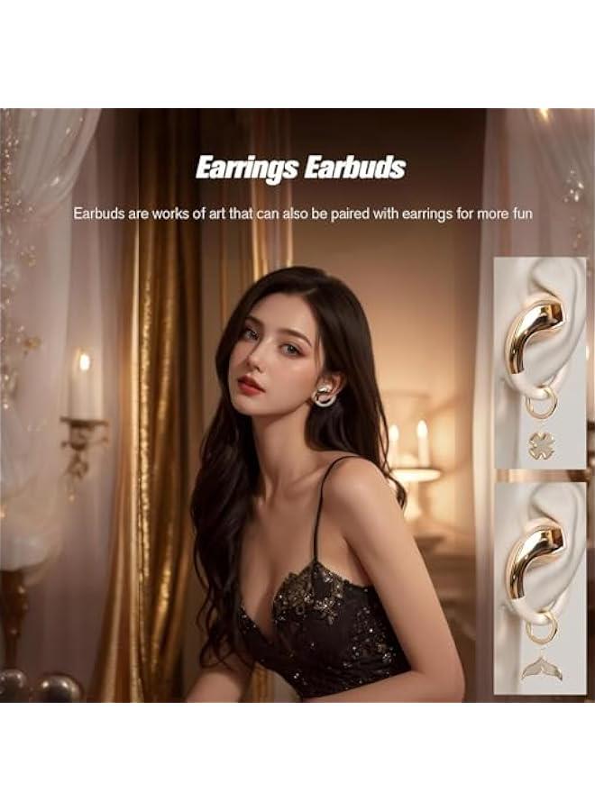 Ear Clip On Earrings Earbuds Tws Bluetooth Wireless Ear Clip On Headphones Ear Buds With Ear Loops Blue Tooth Ear Buds For Iphone Android Earphones Bluetooth Ear Buds Earbuds For Small Ears Canals  - Image 2