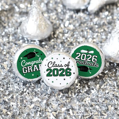 DISTINCTIVS Class of 2026 Graduation Candy Stickers for Chocolate Drops Green Grad Party Favors  216 Count - Image 5