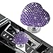 Rebvugr Bling Car OneTouch Start Button Push Start Button Cover HeartShaped One Touch Engine lgnition Switch Knob Sticker Auto Decorative Ignition Rocker Lever for Most Cars Purple 1 - Image 2