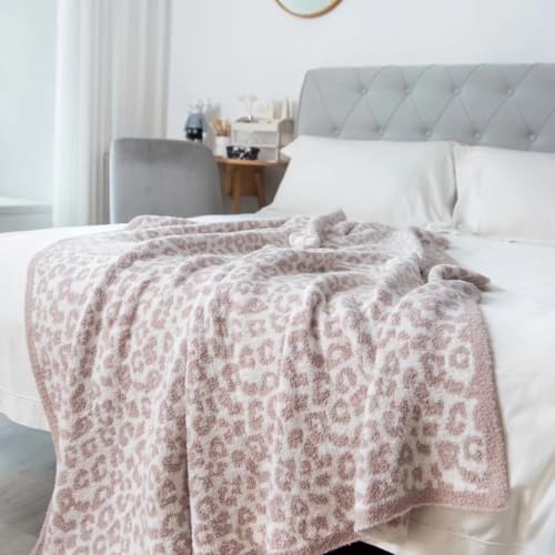 GY Ultra Soft Leopard Throw Blanket for Couch, Lightweight Warm Fluffy Reversible Cream Cheetah Throw Blanket for Sofa Bed Decor, Beige - Image 4