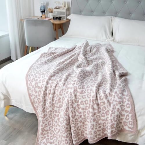 GY Ultra Soft Leopard Throw Blanket for Couch, Lightweight Warm Fluffy Reversible Cream Cheetah Throw Blanket for Sofa Bed Decor, Beige - Image 3