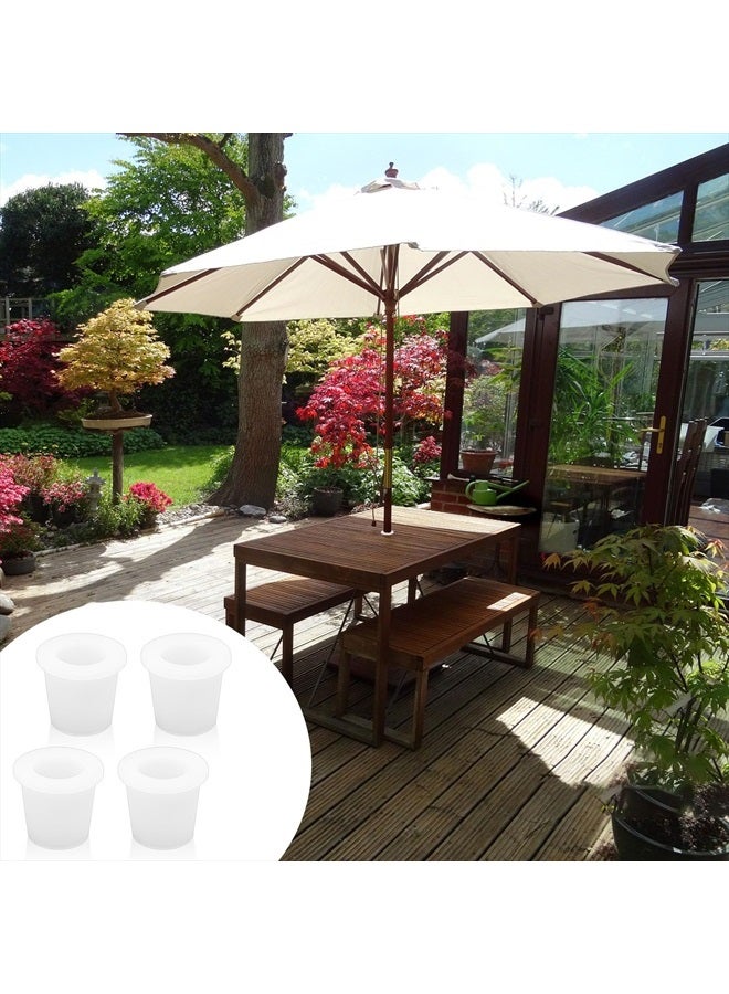 CANIPHA 4Pcs Patio Table Umbrella Hole Ring Plug, Silicone Pool Umbrella Sleeve Stabilizer Cone Wedge, Umbrella Table Ring Hole Insert for 1.5 Inch Pool Umbrella Adapter or 2-2.5 Inch Table Hole (White)  - Image 4