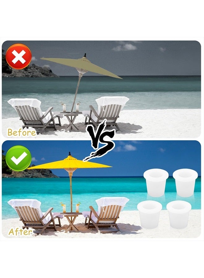 CANIPHA 4Pcs Patio Table Umbrella Hole Ring Plug, Silicone Pool Umbrella Sleeve Stabilizer Cone Wedge, Umbrella Table Ring Hole Insert for 1.5 Inch Pool Umbrella Adapter or 2-2.5 Inch Table Hole (White)  - Image 5