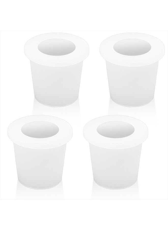 CANIPHA 4Pcs Patio Table Umbrella Hole Ring Plug, Silicone Pool Umbrella Sleeve Stabilizer Cone Wedge, Umbrella Table Ring Hole Insert for 1.5 Inch Pool Umbrella Adapter or 2-2.5 Inch Table Hole (White)  - Image 1