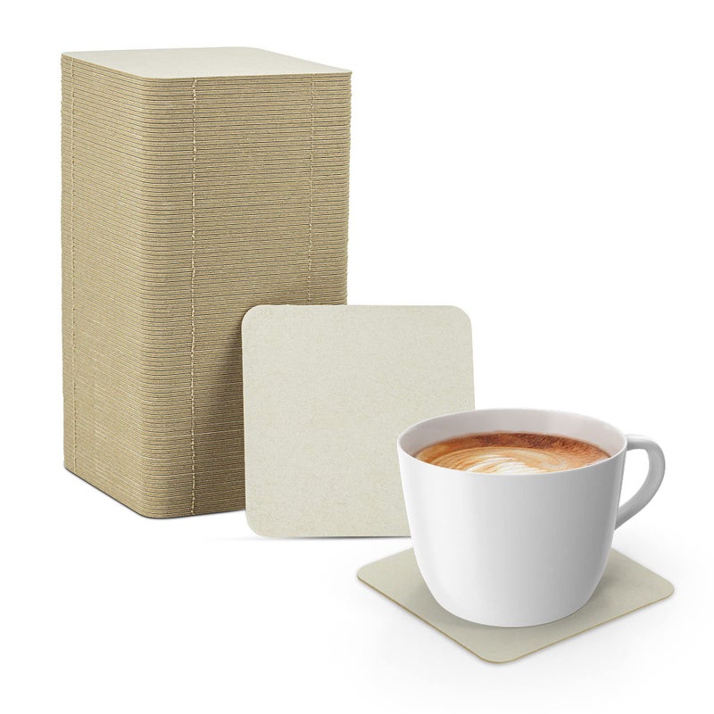 MT Products OffWhite Square Paper Coasters for Drinks  4 Blank Disposable Coasters Pack of 125  Made in The USA