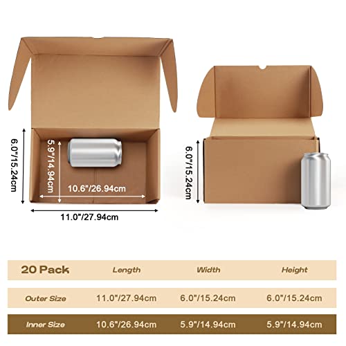 RLAVBL 11x6x6 Inches Shipping Boxes Set of 20, Brown Small Corrugated Cardboard Box, Mailer Boxes for Packing Small Business - Image 2