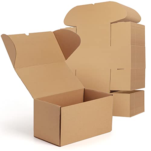 RLAVBL 11x6x6 Inches Shipping Boxes Set of 20, Brown Small Corrugated Cardboard Box, Mailer Boxes for Packing Small Business - Image 1