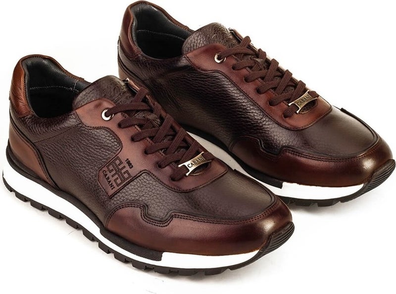Cabani Mallorca Special Design Leather Men's Sneaker 460M1499 Brown  - Image 4
