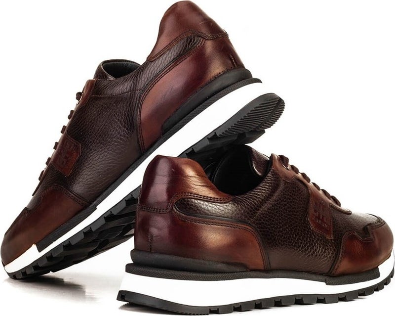 Cabani Mallorca Special Design Leather Men's Sneaker 460M1499 Brown  - Image 3