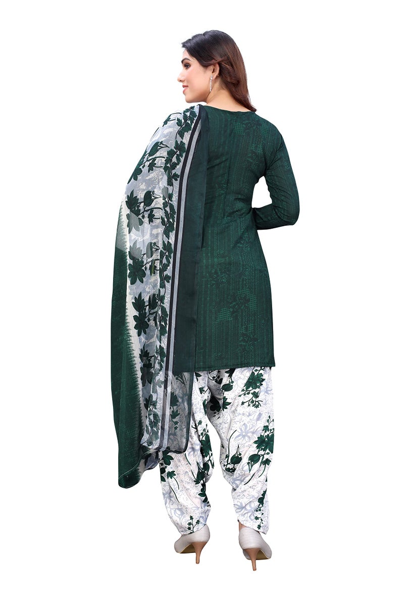 Yashika Women's French Crepe Printed Unstiched Dress Material(NITU GREEN) - Image 4