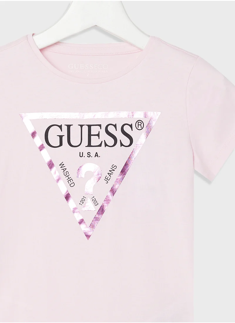 جس Kids Logo Crew Neck T-Shirt