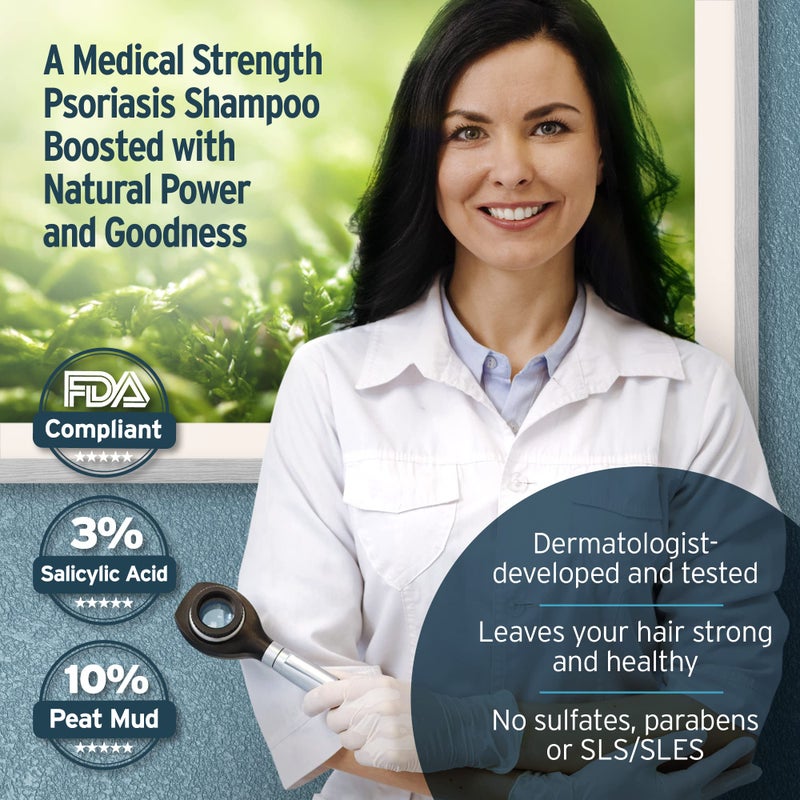 Sphagnum Botanicals Medicated Psoriasis Shampoo and Conditioner Set - Salicylic Acid 3% and Peat Mud Shampoo together with Jojoba Oil and Aloe Vera Condtioner. 2 x 8.45 fl. Oz - Image 2