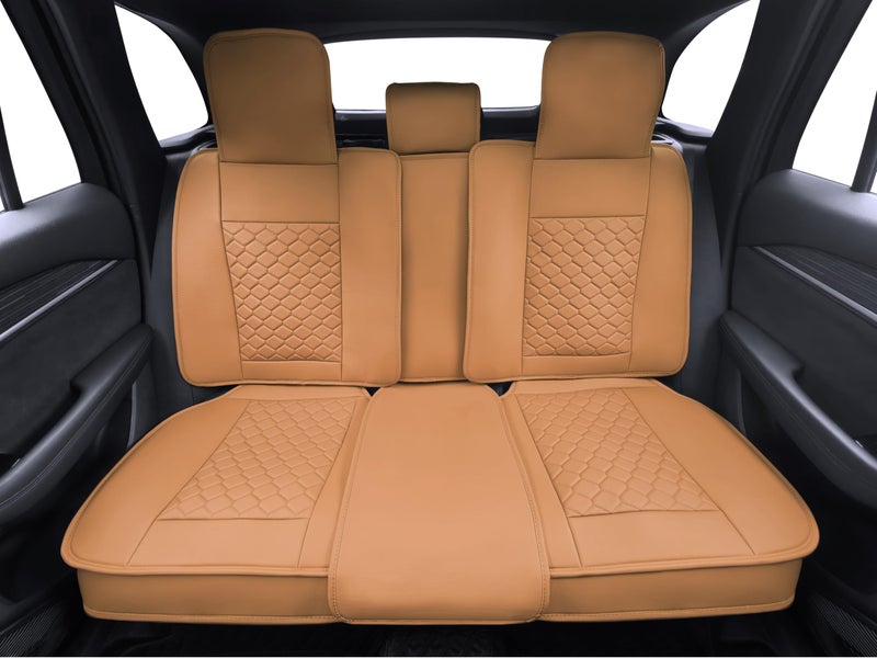 Elantrip Car Seat Cover Full Set Leather Car Seat Protector Universal fit for Most Cars SUVs and Trucks Water Proof Front and Rear Seat Protector Whiskey Color - Image 5