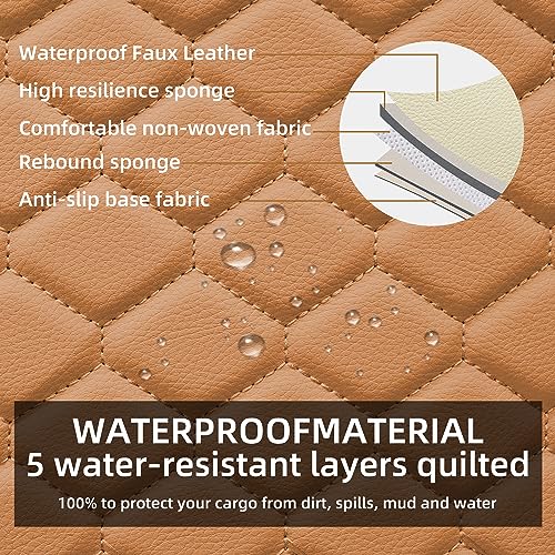 Elantrip Car Seat Cover Full Set Leather Car Seat Protector Universal fit for Most Cars SUVs and Trucks Water Proof Front and Rear Seat Protector Whiskey Color - Image 2