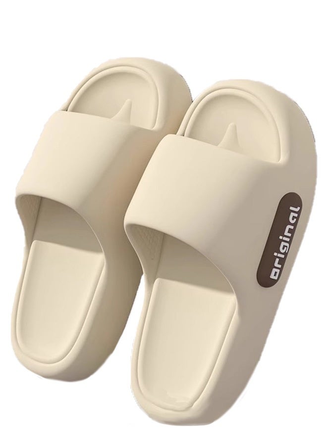 EVA material white summer wear-resistant home bathroom non-slip bath soft bottom men's slippers (44-45 EU) - Image 2