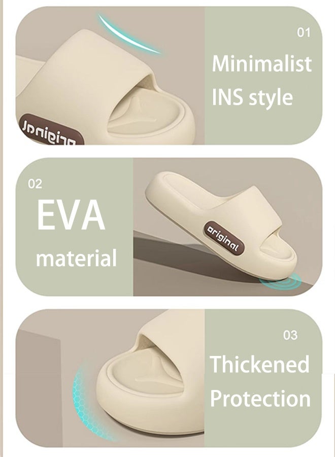 EVA material white summer wear-resistant home bathroom non-slip bath soft bottom men's slippers (44-45 EU) - Image 4