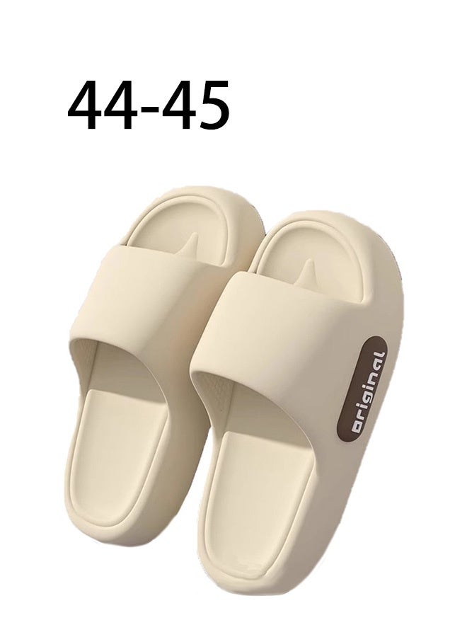 EVA material white summer wear-resistant home bathroom non-slip bath soft bottom men's slippers (44-45 EU) - Image 1