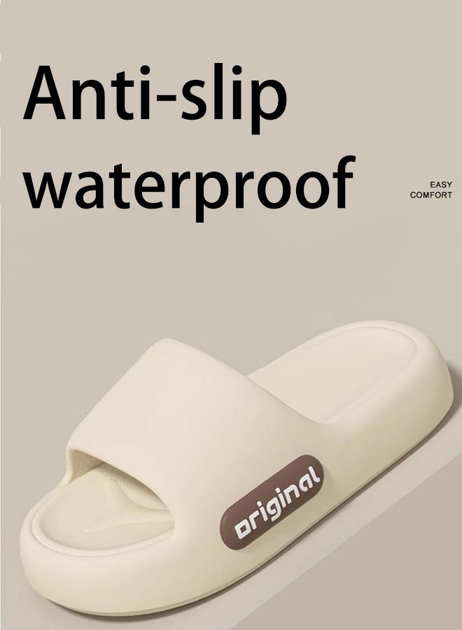 EVA material white summer wear-resistant home bathroom non-slip bath soft bottom men's slippers (44-45 EU) - Image 3