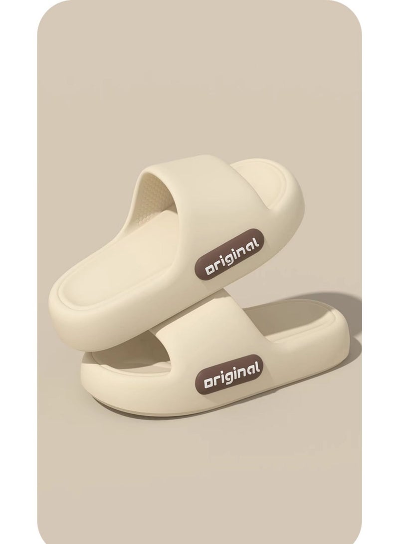 EVA material white summer wear-resistant home bathroom non-slip bath soft bottom men's slippers (44-45 EU) - Image 5