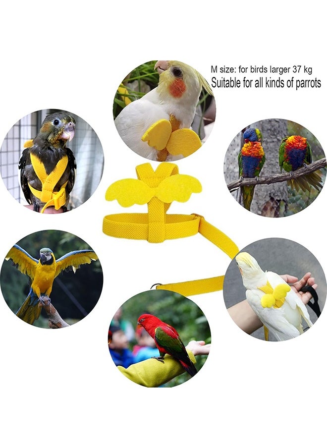 Lemon Pet Parrot Bird Harness and Leash, Adjustable Training Design Anti-Bite, Bird Nylon Rope with Cute Wing for Parrots, Suitable for Scarlet, Keck, Mini Macaw and Same Size Birds (Yellow)  - Image 4