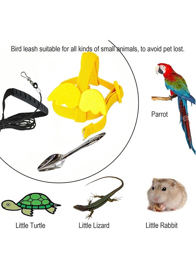 Lemon Pet Parrot Bird Harness and Leash, Adjustable Training Design Anti-Bite, Bird Nylon Rope with Cute Wing for Parrots, Suitable for Scarlet, Keck, Mini Macaw and Same Size Birds (Yellow)  - Image 2