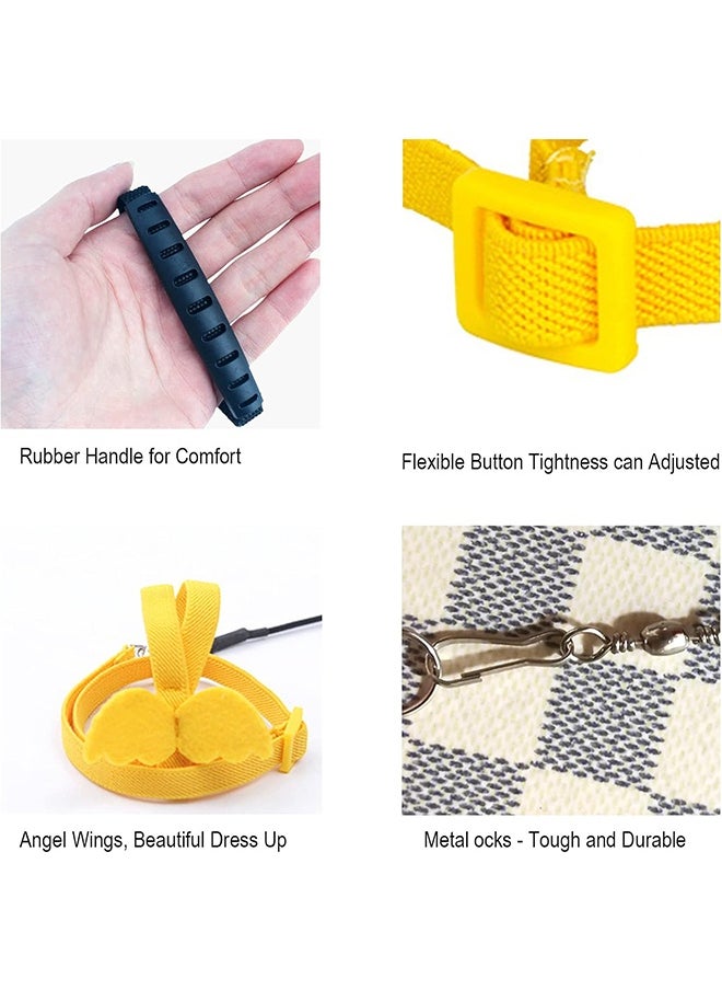 Lemon Pet Parrot Bird Harness and Leash, Adjustable Training Design Anti-Bite, Bird Nylon Rope with Cute Wing for Parrots, Suitable for Scarlet, Keck, Mini Macaw and Same Size Birds (Yellow)  - Image 3