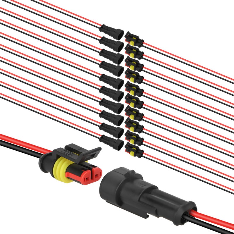 JacobsParts Waterproof Electrical Connectorf 2 pin Plug Auto Electrical Wire Connectors for Car Truck Boat and Other Wire Connections 10 Pairs - Image 3