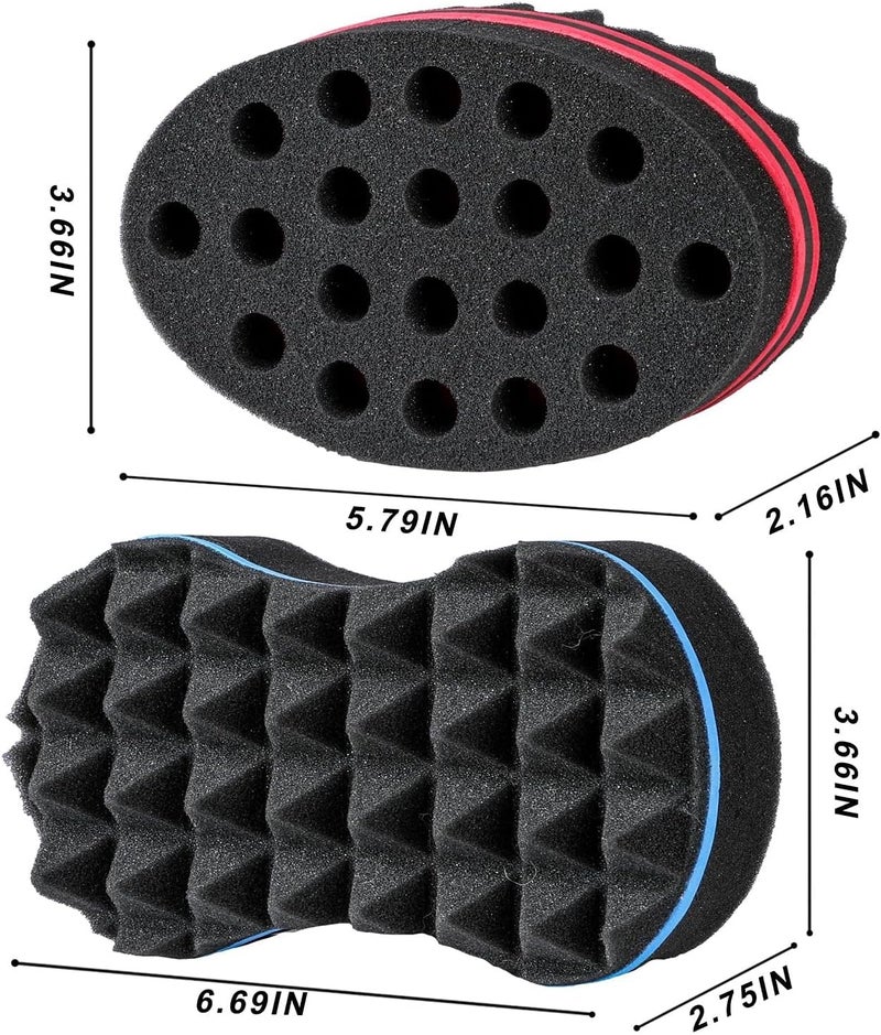 Supaze 3 Piece Hair Set for Everyone - Curl Brush - Rotating Sponge for Textured Hair with Metal Spikes - Image 4