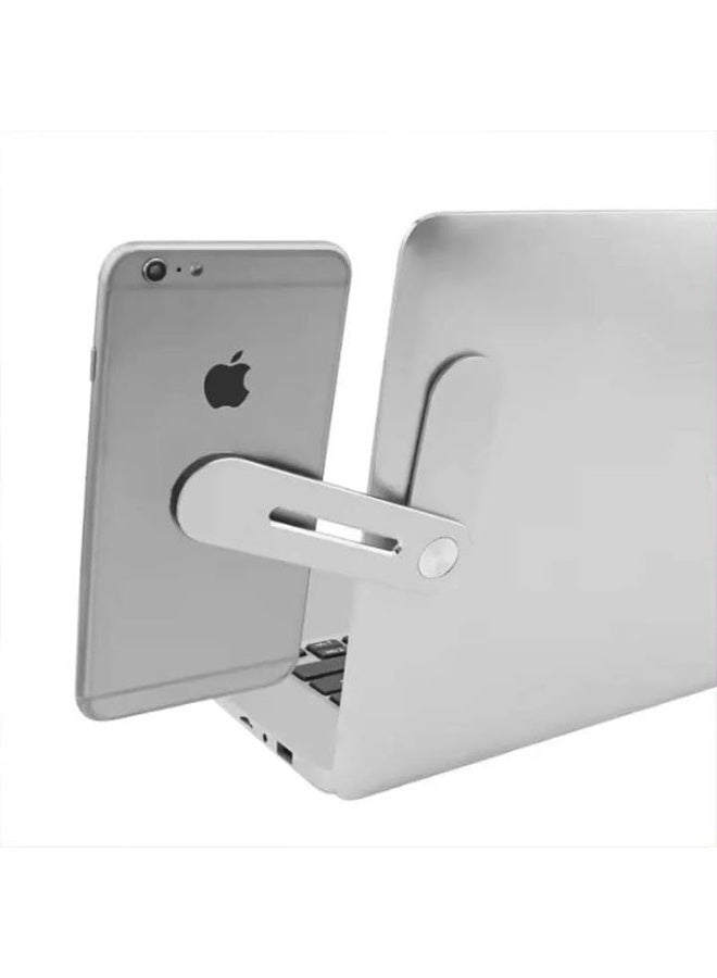 حامل هاتف مغناطيسي جانبي للابتوب – حامل قابل للطي والتعديل لتثبيت الهاتف على شاشة اللاب توب لعمل شاشتين – مثالي للاجتماعات والدراسة والبث المباشر - Image 2