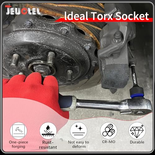 JEUCLEL T80 Torx Bit Socket, 1/2" Drive Torx Star 6 Point Impact Bit Socket, 3-Inch, Cr-Mo Steel, Screwdriver Adapter for Electric Ratchet Wrenches Fastening Screws Hand Repair - Image 3