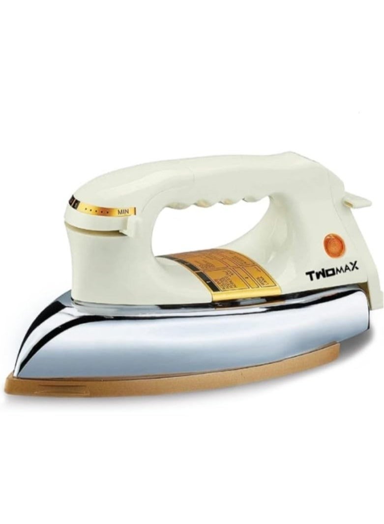 Twomax Electric Iron, Heavy Duty, 1200 Watts, Model TM-350 - White/Silver - Image 3