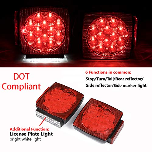 CZC AUTO 12V Submersible LED Trailer Tail Light Kit for Under 80 Inch Boat Utility Waterproof (Trailer light kit) - Image 3