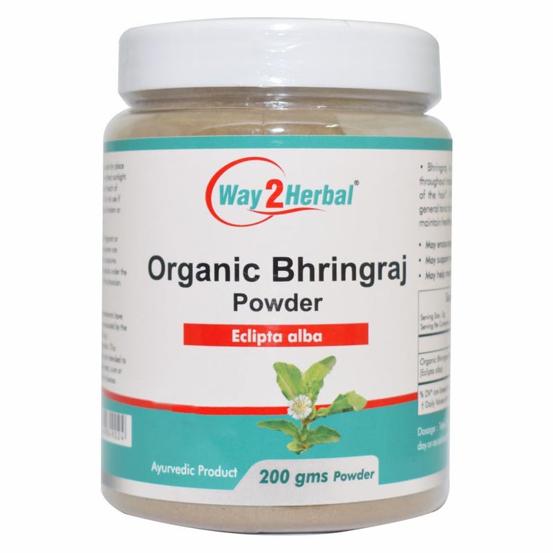 Way2Herbal Organic Bhringraj Powder 200 Gram Pack of 1 - Image 1