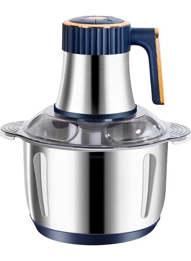 Electric Meat Grinder Food Processor With 4 Sharp Blades Stainless Steel Meat Mixer Food Chopper For Meat Vegetables Fruits And Nuts Stainless Steel Food Grinder For Kitchen 5L  - Image 1