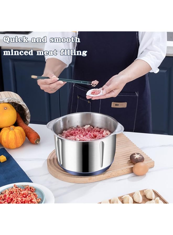 Electric Meat Grinder Food Processor With 4 Sharp Blades Stainless Steel Meat Mixer Food Chopper For Meat Vegetables Fruits And Nuts Stainless Steel Food Grinder For Kitchen 5L  - Image 3