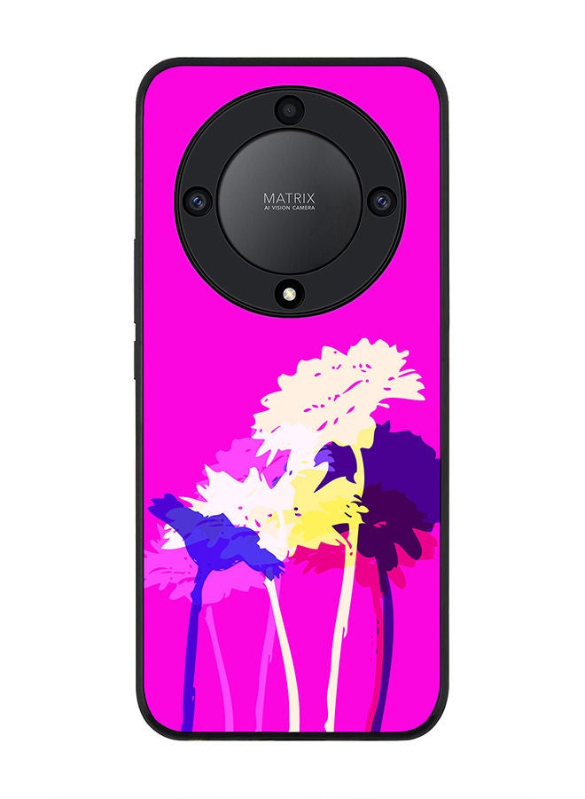 Stylizedd Rugged Black edge case for Honor X9a 5G Slim fit Soft Case Flexible Rubber Edges Anti Drop TPU Gel Thin Cover -  Bleeding Flowers (Pink) - Image 1