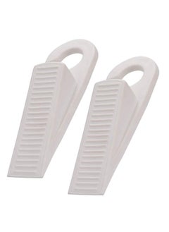 SYOSI Door Stopper,  Rubber Hook Type Door Stopper, Door Stop Works on All Floor Surfaces, Control The Size of The Door Gaps and Prevent The Lock Outs,1 Inch Thick, 2 Pack White  - Image 1