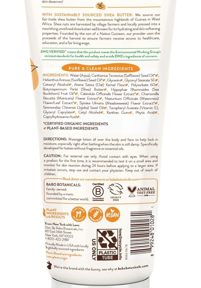 Babo Botanicals Sensitive Baby Fragrance-Free Hydrating Lotion - Image 3