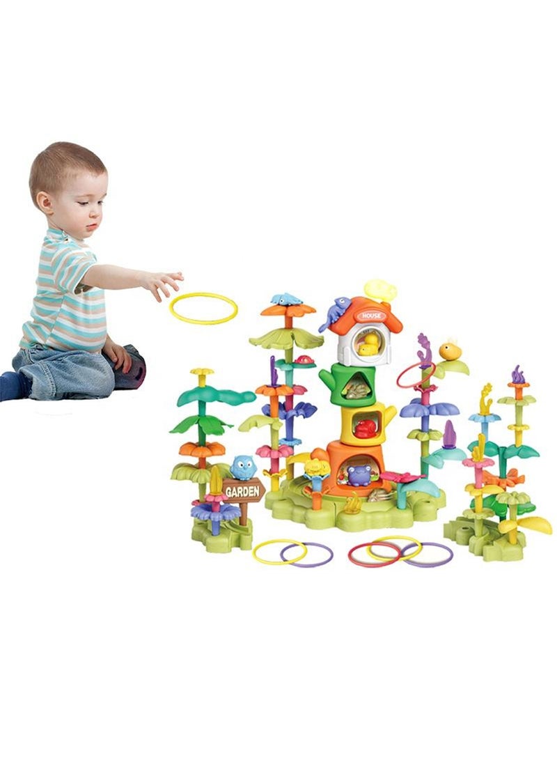 Lenca TOYS DIY Flower Garden Building Blocks Set, Educational Activity for Preschool, Cool STEM Gardening Gifts for Girls, Boys (91 PCS) - Image 3