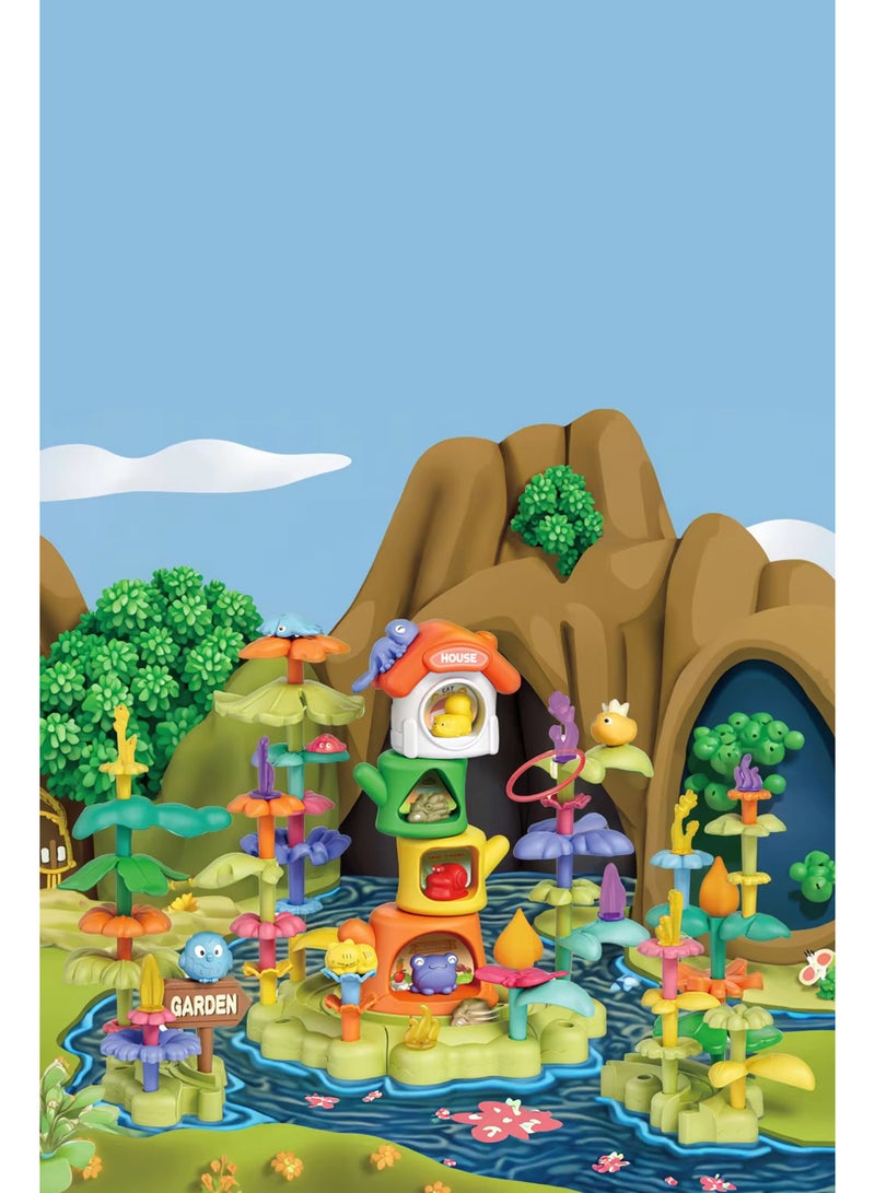 Lenca TOYS DIY Flower Garden Building Blocks Set, Educational Activity for Preschool, Cool STEM Gardening Gifts for Girls, Boys (91 PCS) - Image 2