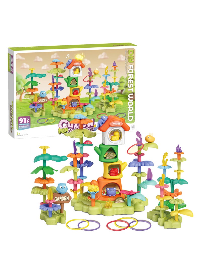 Lenca TOYS DIY Flower Garden Building Blocks Set, Educational Activity for Preschool, Cool STEM Gardening Gifts for Girls, Boys (91 PCS) - Image 5
