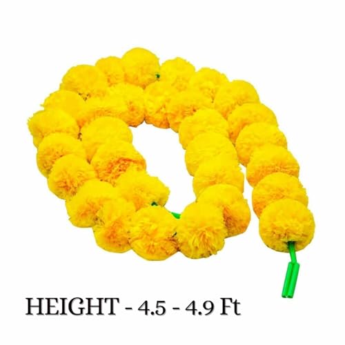 DRYPHON Artificial Flowers for Decoration, Marigold Garlands Decoration, Diwali Decoration Items for Home Decor, Pooja Room Decorations, Ganpati Decoration Combo Pack of 10 (5 Multicolor and 5 Yellow) - Image 2