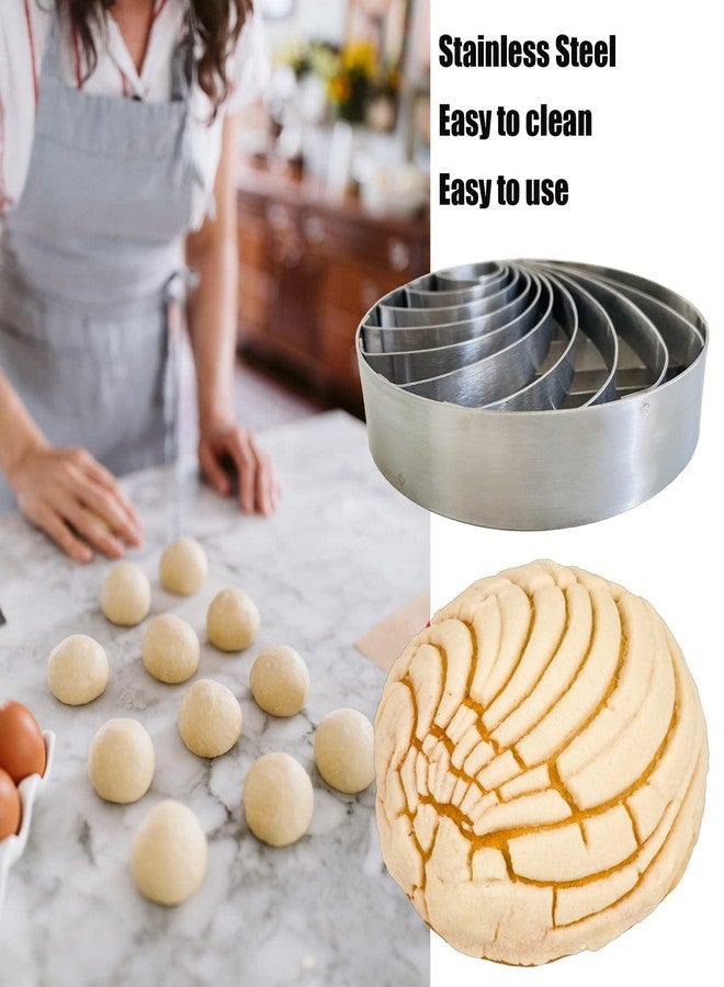 ESNOY Concha Cutter Mexican Bread Mold Made Of Stainless Steel 4.1 Inch Concha Stamp Two Sided Mold For Pan Dulce Mexicano Cortadora De Pan, Bread Shape Cutter - Image 5
